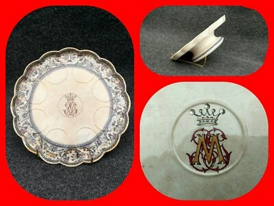 Ancienne Coupe Sur Pied chiffrée Couronne Vicomtale - Photo 1/4