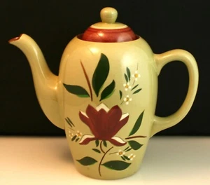 Vintage 1950s Stangl Pottery Floral Magnolia Pattern Large Coffee Pot With Lid - Picture 1 of 8