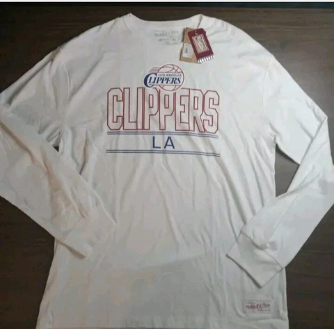 Mitchell & Ness Los Angeles Clippers Hardwood Classic Long Sleeve Men's Shirt XL Cover