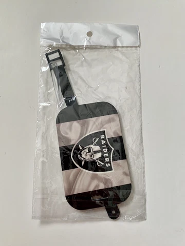 Oakland Las Vegas Raiders Heavy Duty Faux Wood Look Travel Luggage Bag ID Tag Cover