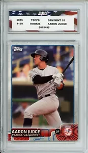 2015 Topps Aaron Judge Rookie #159 AGC 10 Gem Mint Pro Debut New York Yankees - Picture 1 of 2