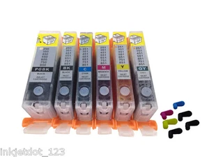 Refillable ink cartridges for Canon PGI-250 CLI-251 PIXMA MG6320 MG7520 with GY - Picture 1 of 1