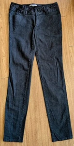 Nanette Lepore Satin Waist Skinny Jeans Women's Size 4 Black Stretch 32" Inseam - Picture 1 of 8