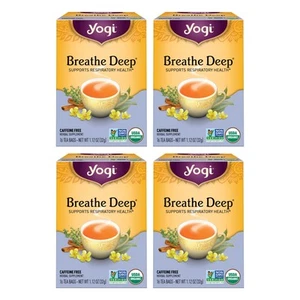 Yogi Tea Breathe Deep Tea - 16 Tea Bags per Pack (4 Packs) - Organic Respirat... - Picture 1 of 6