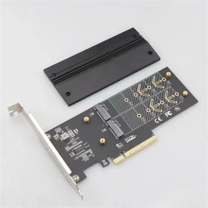 Dual M.2 PCIe SSD adapters to support PCIe NVMe 2230, 2242 and 2280 drives New - Zdjęcie 1 z 2