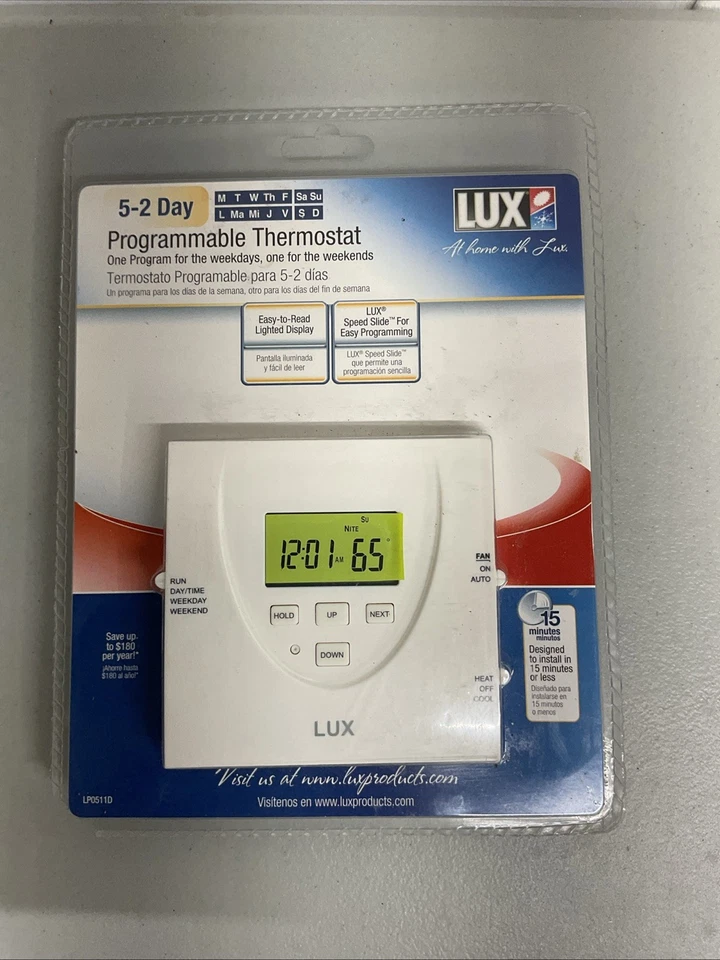 LUX LP0511D Smart Temp 5/2-day Programable Thermostat▪︎BRAND NEW SEALED - Image 1 of 2