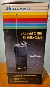 Vintage Midland Walkie-Talkie 75-160 3 Channel 27 MHz FM NEW - Zdjęcie 1 z 4
