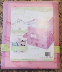 MSE Clear Stamp Storage Kit Pink 7.75"Hx10"Wx8"D - Picture 1 of 3