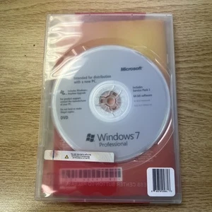 Microsoft Windows 7 Professional 64 SP1 Bit DVD Only No Product Key Sealed - Picture 1 of 5