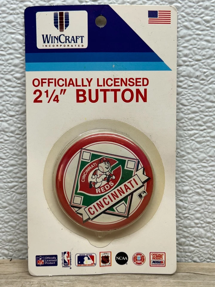 Vintage Cincinnati Reds Officially Licensed Button Pin By WinCraft Made In USA - Image 1 of 3