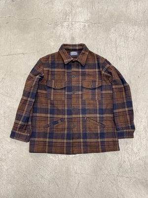 Pendleton Vintage Mackinaw Cruiser Wool Jacket Plaid Large Navy Orange (READ) - Image 1 of 4