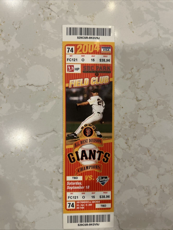Boleto de playoffs SF Giants V SD Padres Foto 1 de 1