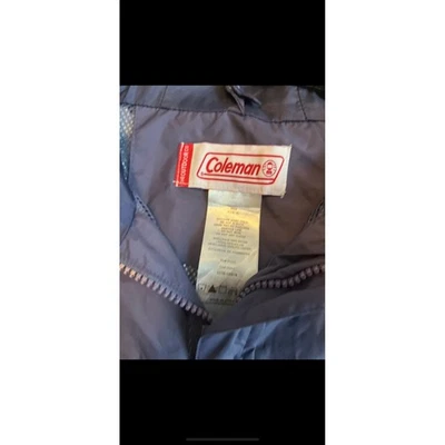 Coleman Mens XL Full Zip Lightweight Hooded Rain Jacket Blue Outdoors - Image 1 of 4