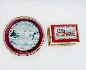 Currier & Ives The Winter Road & Klann Quality West Germany Tin - Picture 1 of 18