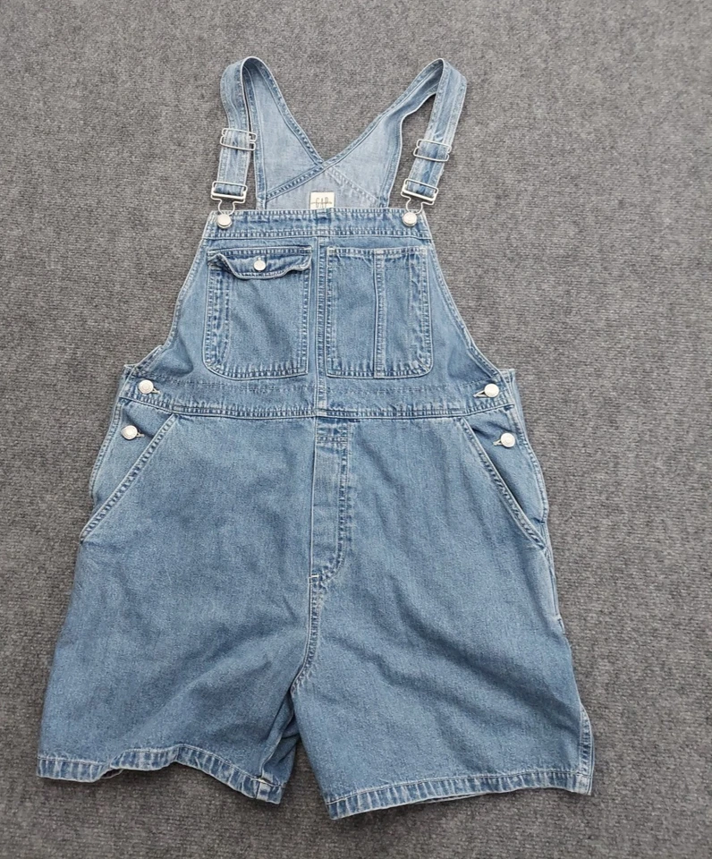 Mono corto con tirantes Y2K Gap para mujer grande azul de mezclilla pantalones cortos de colección entrepierna de 4" Foto 1 de 4