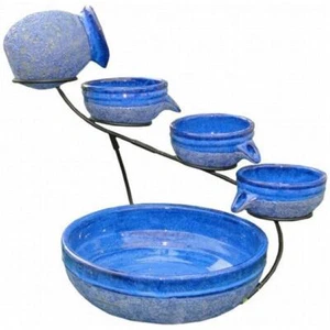 Smart Solar 23967R01 Blueberry Ceramic Solar Cascade - Rustic Blue - Picture 1 of 1