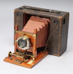FRÜHE NR. 4 KARTUSCHEN KODAK 4X5 KLAPPKAMERA MIT B&L OBJEKTIV GUTER BALGEN & OBJEKTIV - Bild 1 von 13