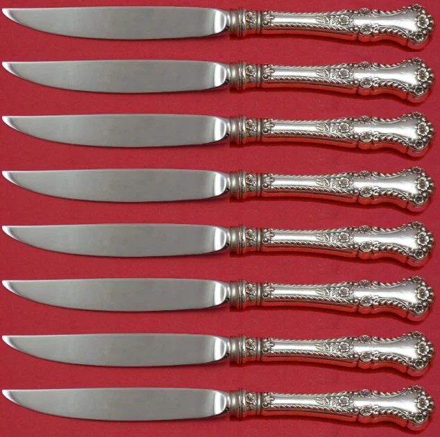 Juego de cuchillos para carne Cambridge by Gorham de plata esterlina 8 piezas no dentados personalizados Foto 1 de 3