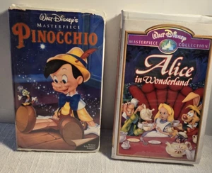 Vintage Disney Alice in Wonderland & Pinocchio VHS - Picture 1 of 8