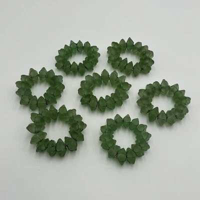 Lote De Colección De 7 Servilleteros Guirnalda Anillos Servilleteros Esmerilados Ovalados Cuentas Mar Verde Foto 1 de 4