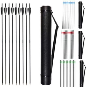 12pcs Hunting 31" Carbon Arrow Set with Arrow Quiver for Compound & Recurve Bow - Picture 1 of 16