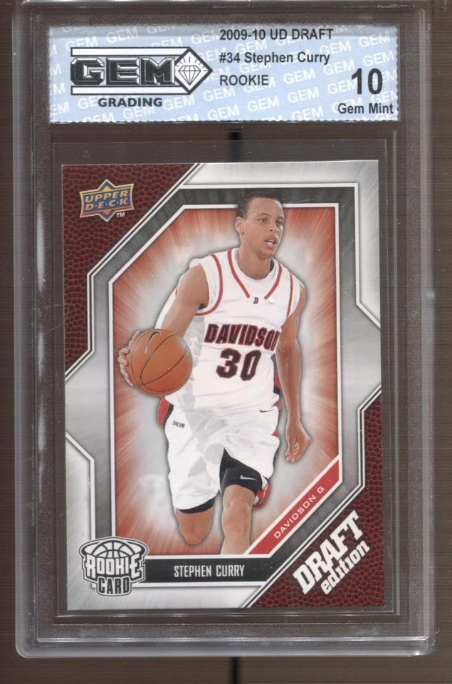 2009-10 Stephen Curry Upper Deck Draft #34 Gem Mint 10 RC Rookie Warriors - Image 1 of 2