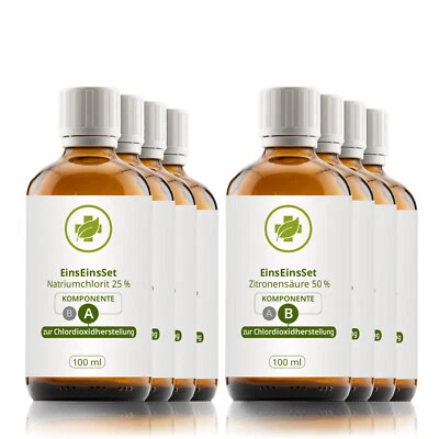 VITALUNDFITMIT100 GMBH, SIEMENSSTR. 10, 41363 JÜCHEN EinsEinsSet (Bestseller) 100 ml Braunglas Set [3+1 gratis] Zitronensäure 50 %