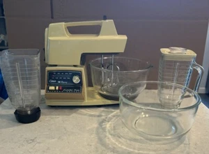Vintage Oster Regency Kitchen Center 10 Speed Mixer With Bowls Beaters Pitchers - Picture 1 of 14
