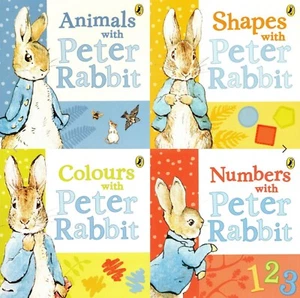 NEW x 4 PETER RABBIT board books SHAPES COLOURS NUMBERS ANIMALS Beatrix Potter - Picture 1 of 7