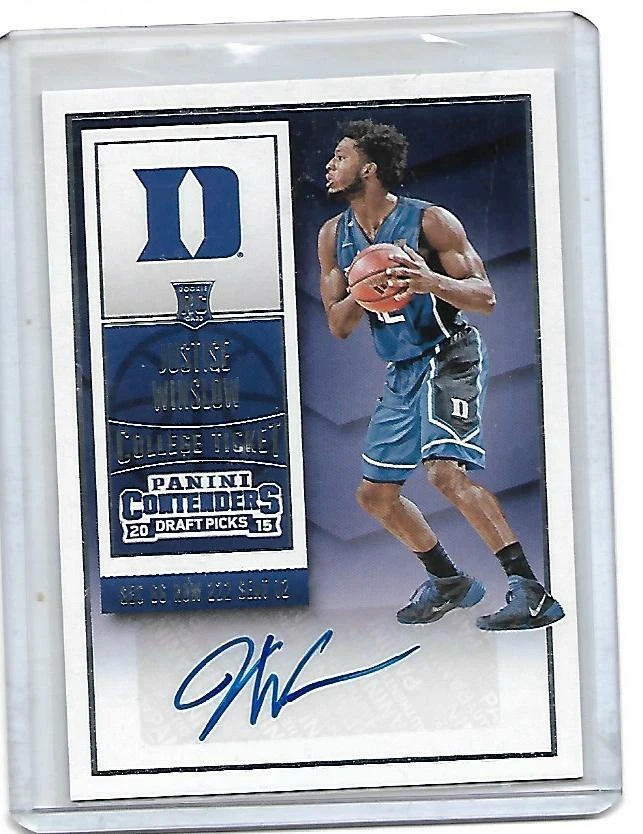 Selecciones del draft Panini Contenders 2015 Justice Winslow novato automático no. 123 Foto 1 de 1