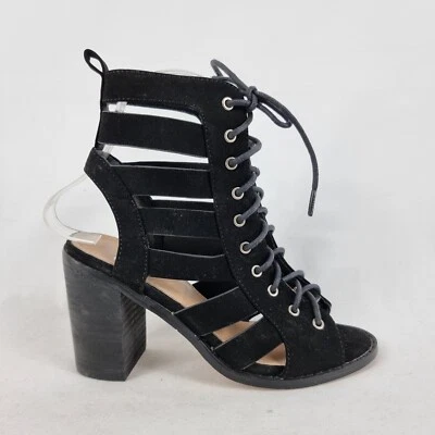 Novo Lumio Black Women's Size 5 Non-Leather Shoes Casual Sandals Heeled Lace Up - image 1 of 4