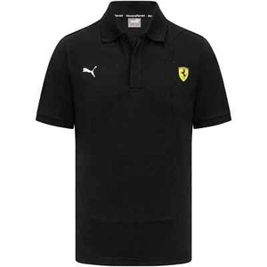 Scuderia Ferrari Men's Logo Polo Shirt Black - Picture 1 of 2