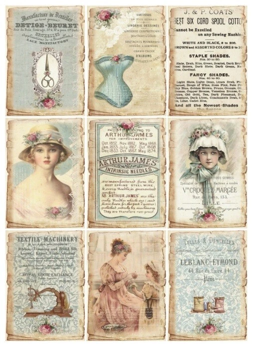 BÜGELBILD-Vintage-Shabby-Nostalgie-Nähen-Sewing-3261 - Bild 1 von 1