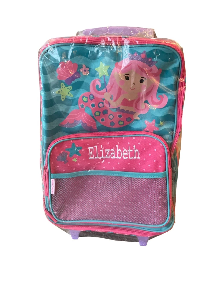 Bolsa de equipaje Mermaid Kids de Stephen Joseph niñas nombre Elizabeth equipaje con ruedas Foto 1 de 4