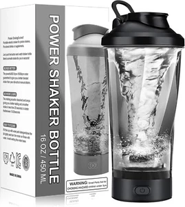 Shaker Bottle Electri Protein 16oz | Rechargeable Vortex Mixer Cup | Portable B - Picture 1 of 7