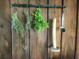 Fishtail motif Wall-Mounted Pot/Utensil Rack Choose length from 12" to 48". - Picture 1 of 4