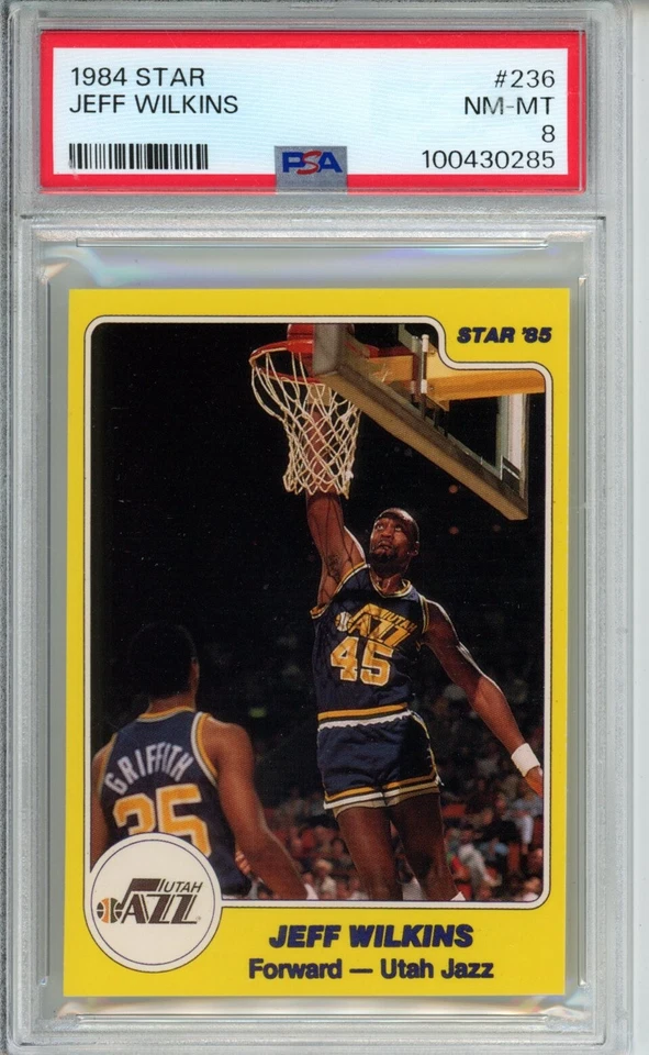 1984 STAR #236 JEFF WILKINS PSA 8 MINT CORNERS CENTERED UTAH JAZZ LEGEND NICER - Image 1 of 2