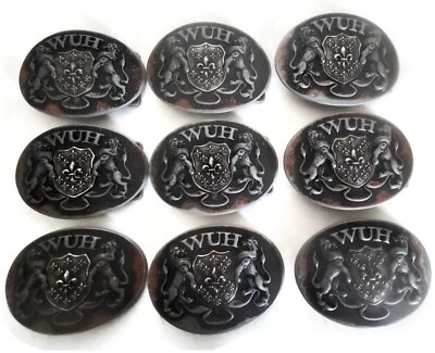LOT OF 9 WASHED UP HOLLYWOOD 1.75” "WUH LOGO" BELT ANTIQUE RUST BUCKLES #065RT - Image 1 of 4