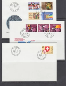 Switzerland Mi 1116/1141, 1978 issues, 3 cplt sets on 3 cacheted official FDCs - Picture 1 of 1