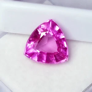 6.77 Ct Natural Pink Sapphire Loose Gemstone Certified Trillion Cut Sapphire Gem - Picture 1 of 8