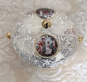 Vintage Empire Ware England Chintz 24K Gold/Ivory Covered Bowl with Handles - Picture 1 of 8