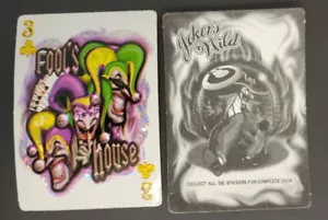 Pegatinas de prisma salvaje vintage de Fool's House tres de clubes - Imagen 1 de 1