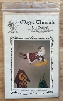 Julie McCullough Magic Threads On Comet 20” Cloth Doll Pattern Uncut Santa - Image 1 of 2