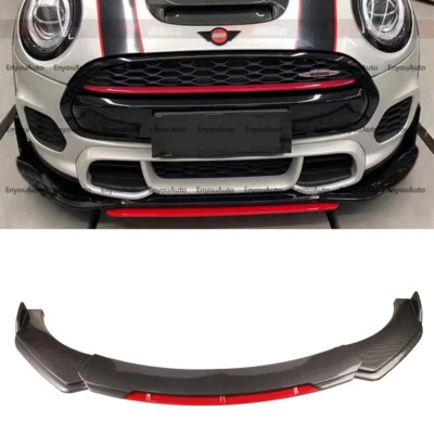 For Mini Cooper R55 R56 F55 F56 Front Bumper Lip Spoiler Splitter Carbon Fiber - Image 1 of 4