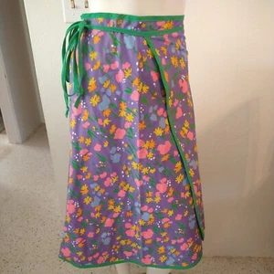 ILGWU Vintage Wickelrock geblümt lila/rosa Gr. M - Bild 1 von 6
