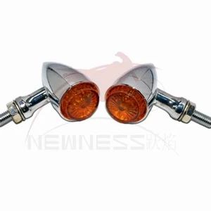 Amber LED Chrome Bullet Running Turn Signal light Rear Tail Front Motorcycle 12v - Picture 1 of 7