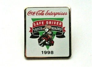 1998 Coke Coca-Cola Enterprises Soda Truck Rodeo Safe Driver Pin New NOS - Picture 1 of 4