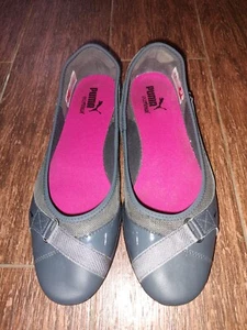 Puma Women Leather Round Toe Ballerina Flat Comfort Shoe Gray UK 8.5 US 11 - Picture 1 of 10