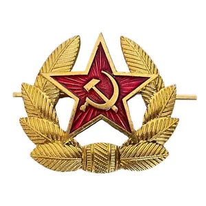Soviet Russian Army Red Star Ushanka Hat Badge USSR Military Cockade - Picture 1 of 6
