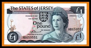 Jersey UNC Note 1 Pound ND 1976 - 1983 P-11a QEII - Picture 1 of 2